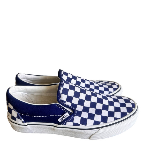 VANS New Unisex Classic Slip On True Blue Checkerboard Shoe Size 8 or 6.5 #B1920
